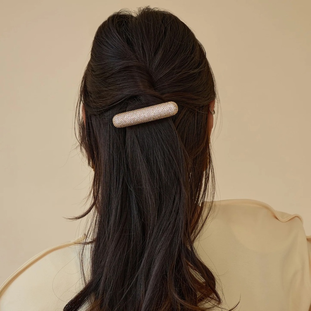 Lelet Gold Crystal Barrette Hair Clip - Picture 2 of 8